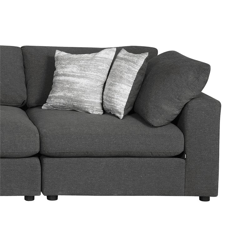 4-piece Upholstered Modular Sectional Charcoal