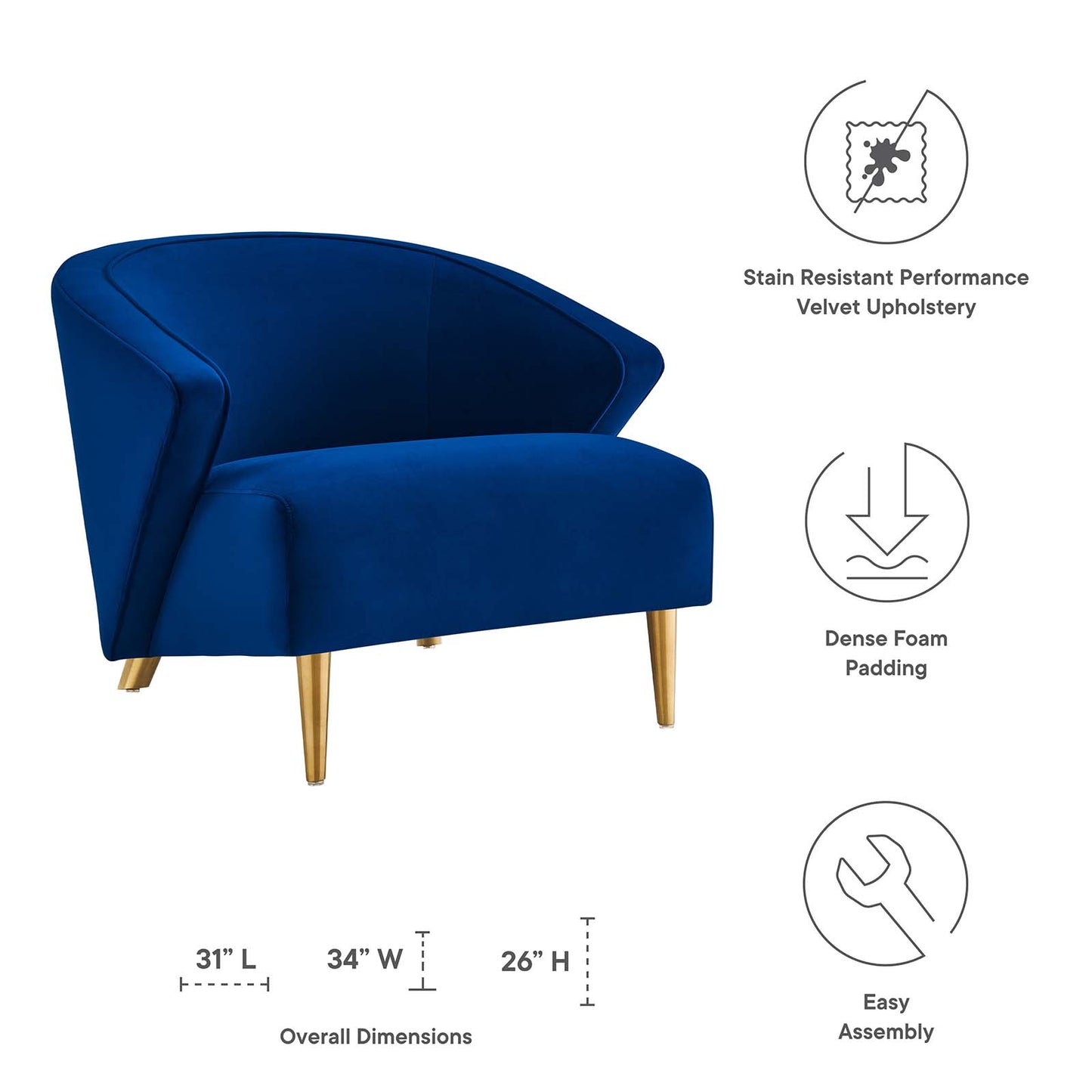 Odyssey Performance Velvet Armchair