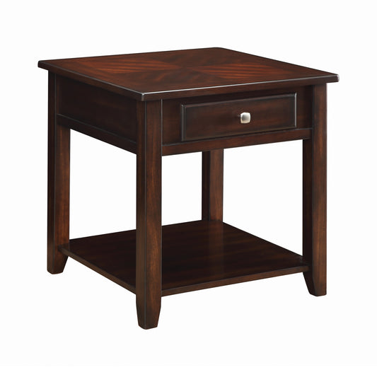 Square 1-shelf End Table Walnut