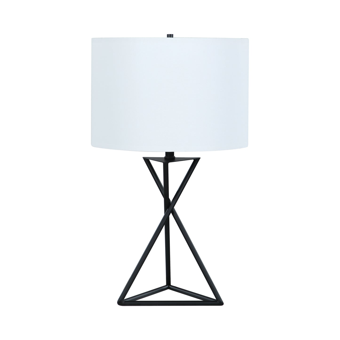 Drum Table Lamp White and Black