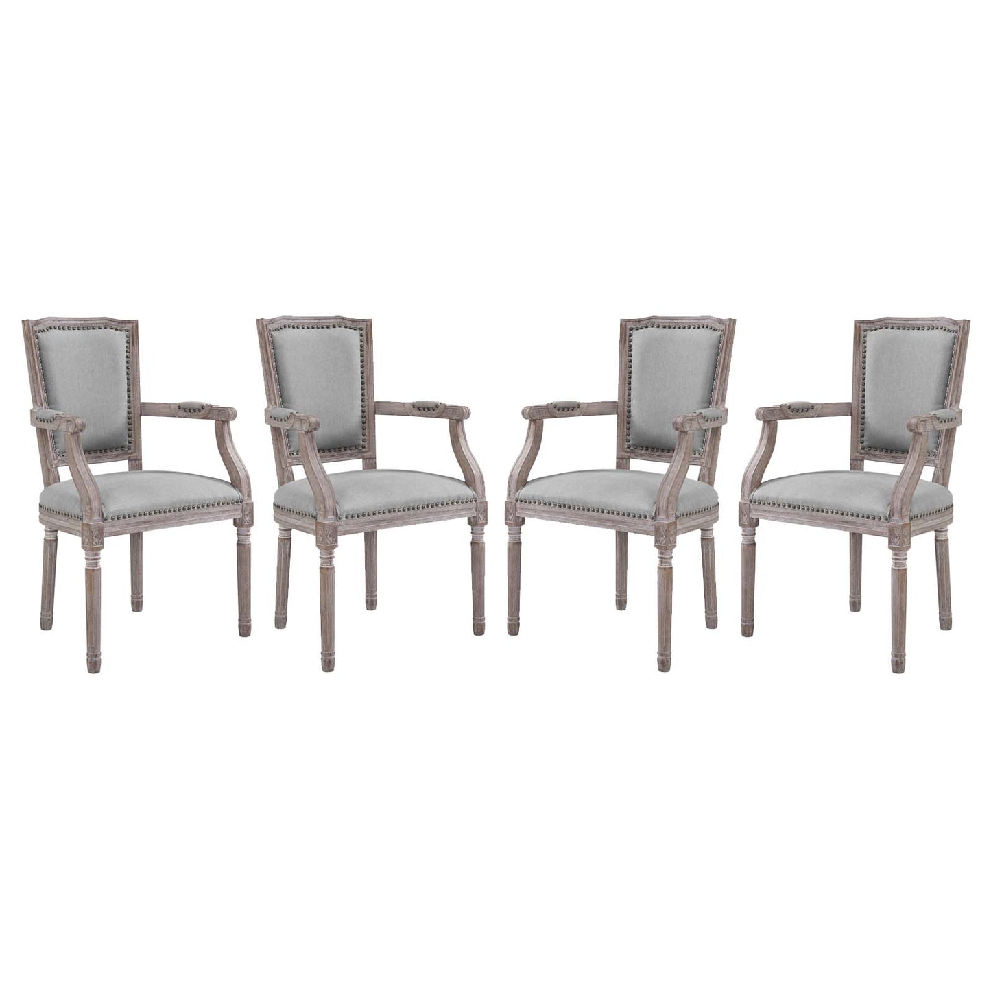 Penchant Dining Armchair Upholstered Fabric Set of 4