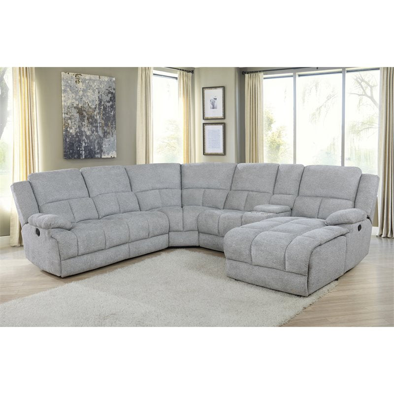 Belize 6-piece Pillow Top Arm Motion Sectional Grey