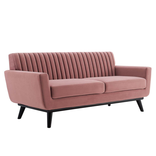 Engage Channel Tufted Performance Velvet Loveseat