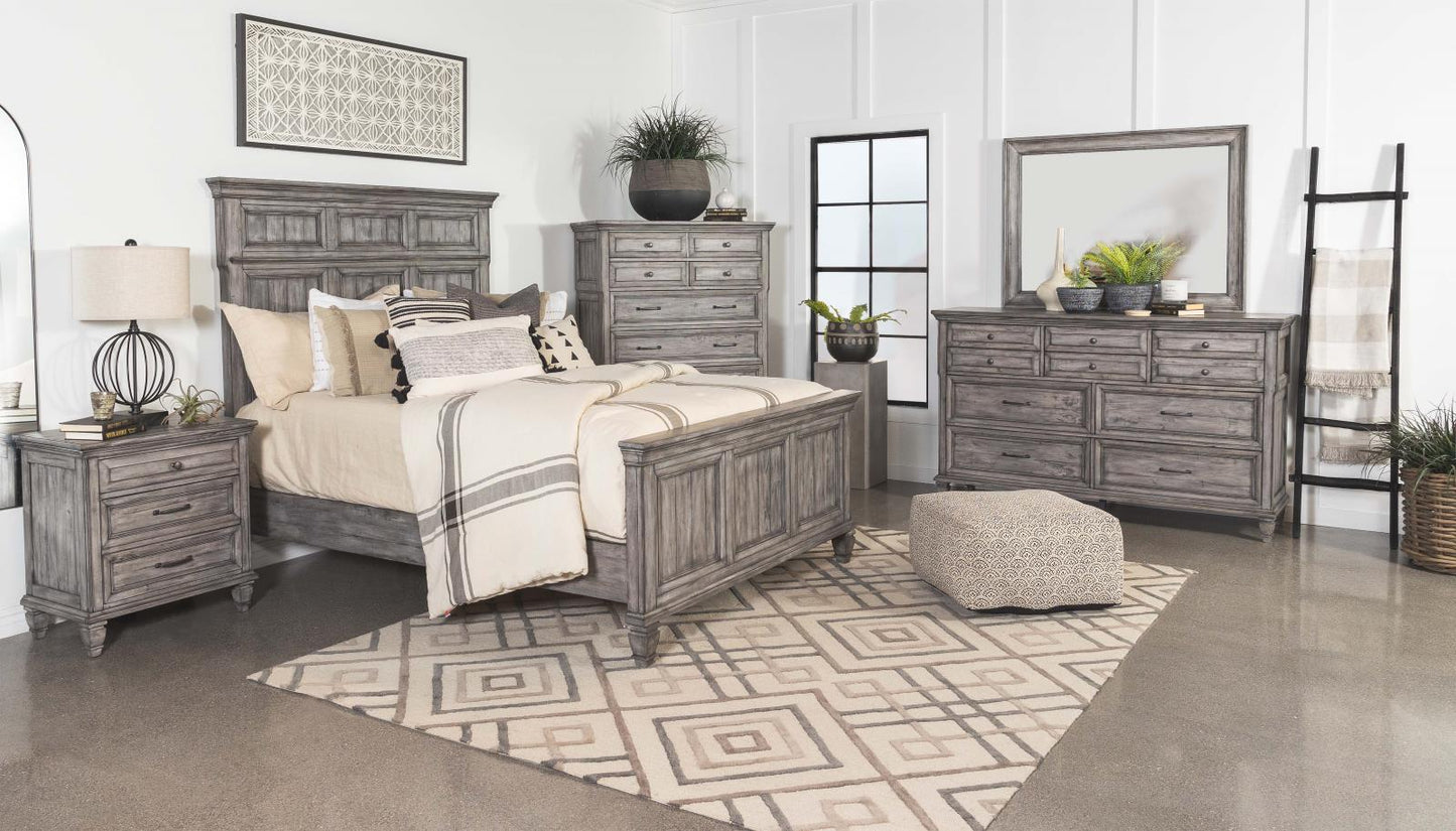 Avenue 4-piece California King Panel Bedroom Set Grey