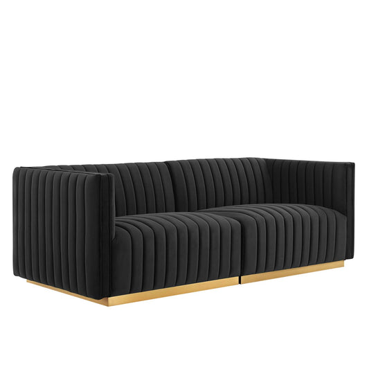 Conjure Channel Tufted Performance Velvet Loveseat