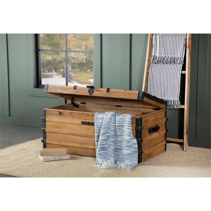 Rectangular Storage Trunk Natural and Black