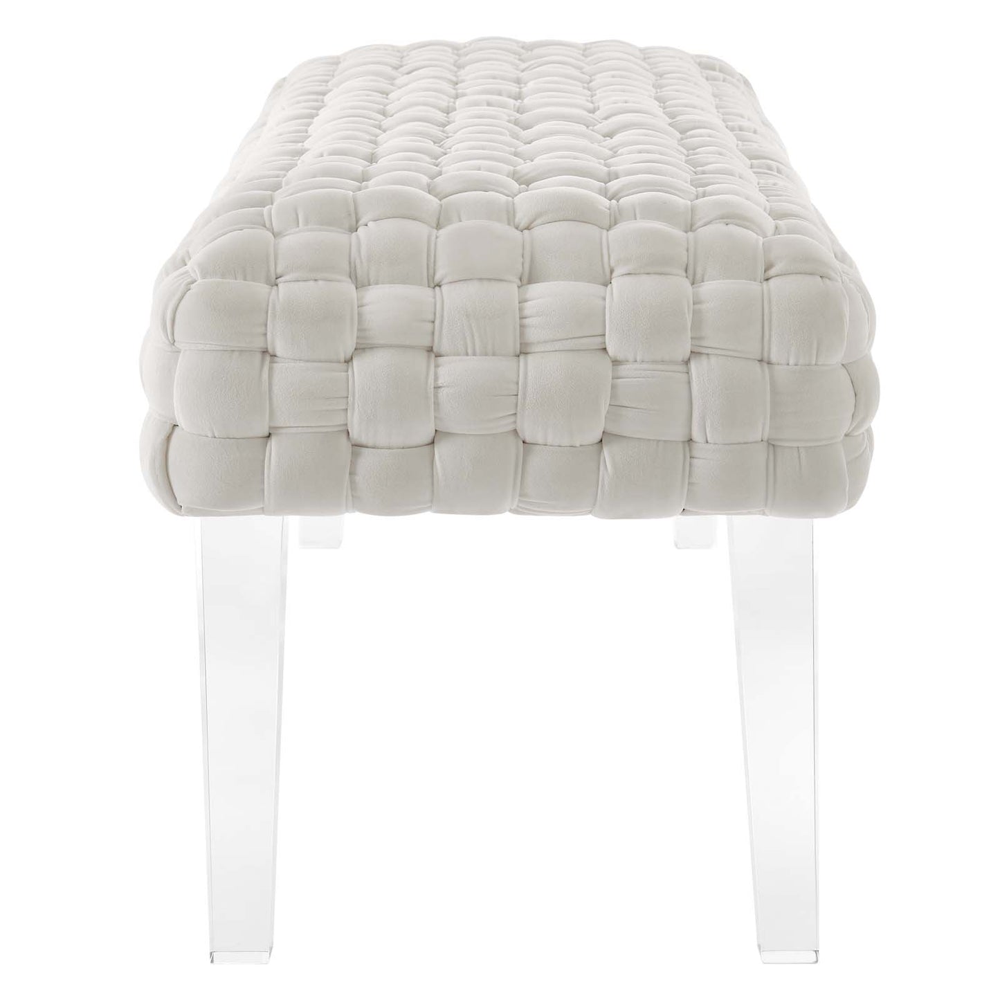 Prologue Woven Performance Velvet Ottoman