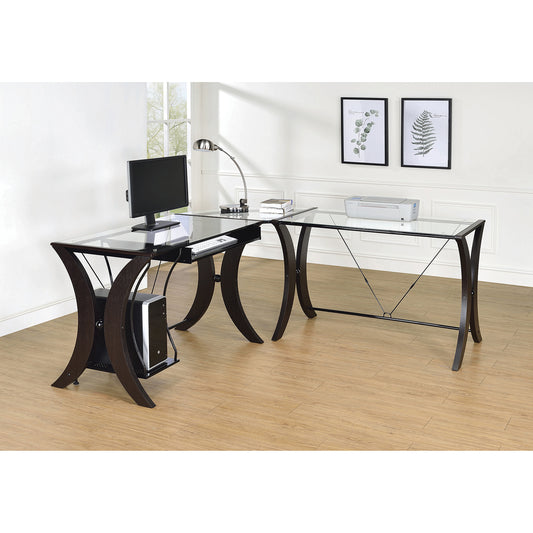 Monterey 3-piece L-shaped Computer Desk Set Cappuccino