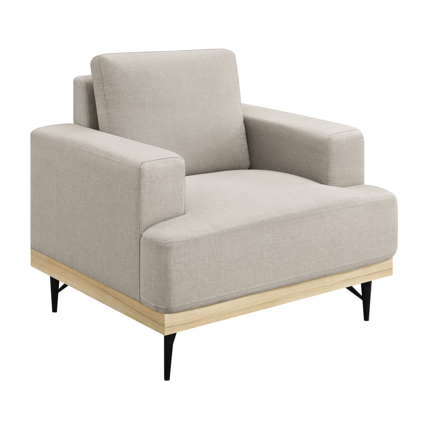 Kester Recessed Track Arm Chair Beige