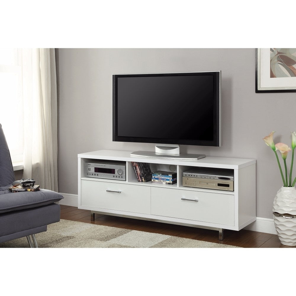 2-drawer Rectangular TV Console White