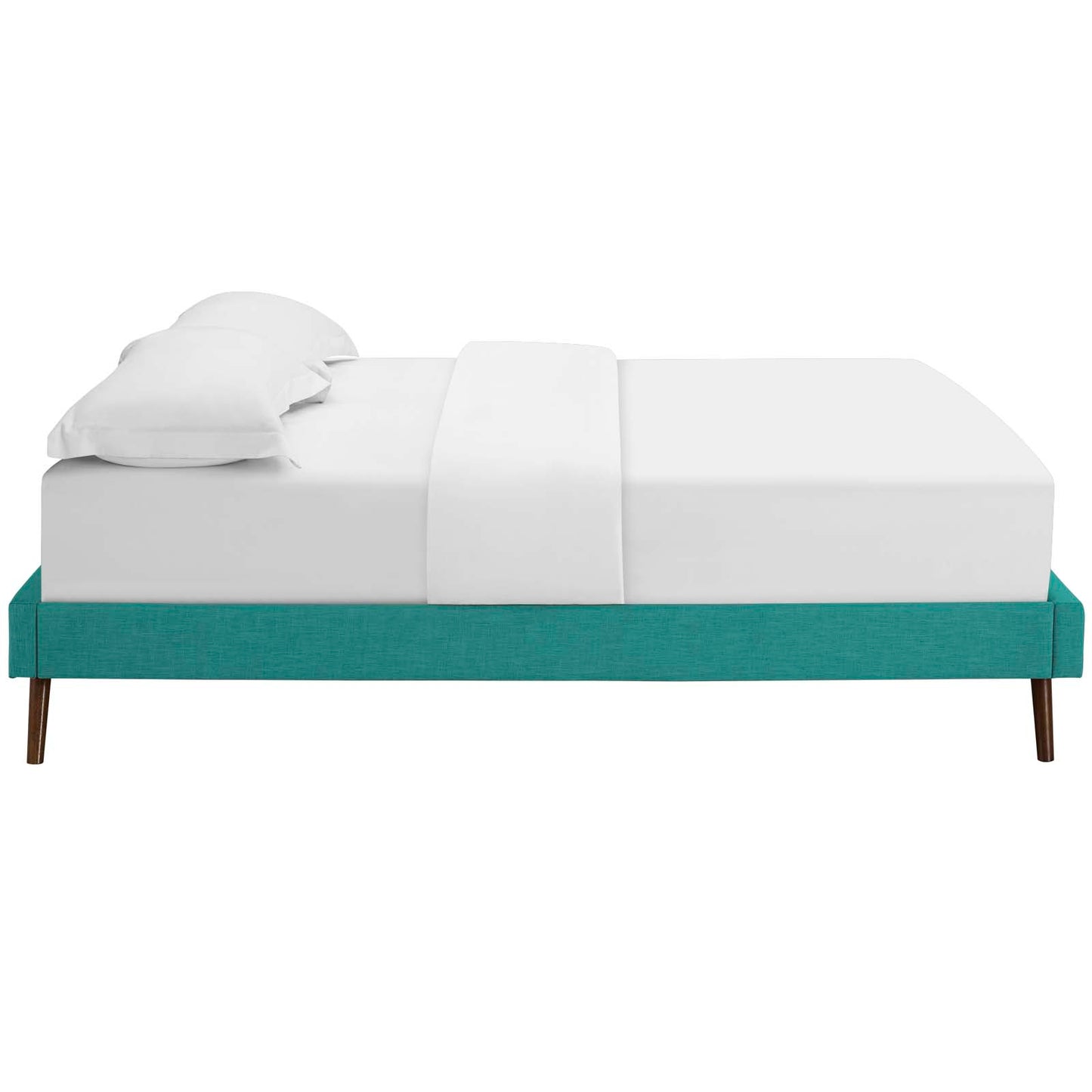 Loryn Full Fabric Bed Frame with Round Splayed Legs