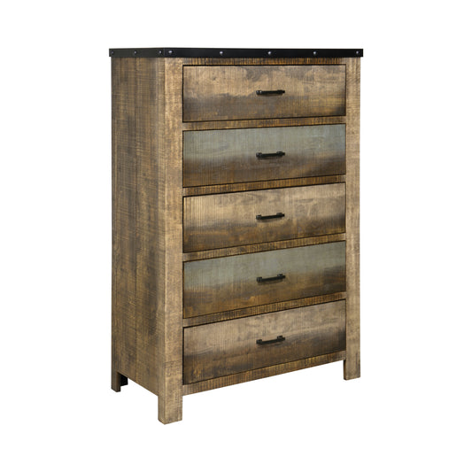 Sembene 5-drawer Chest Antique Multi-color