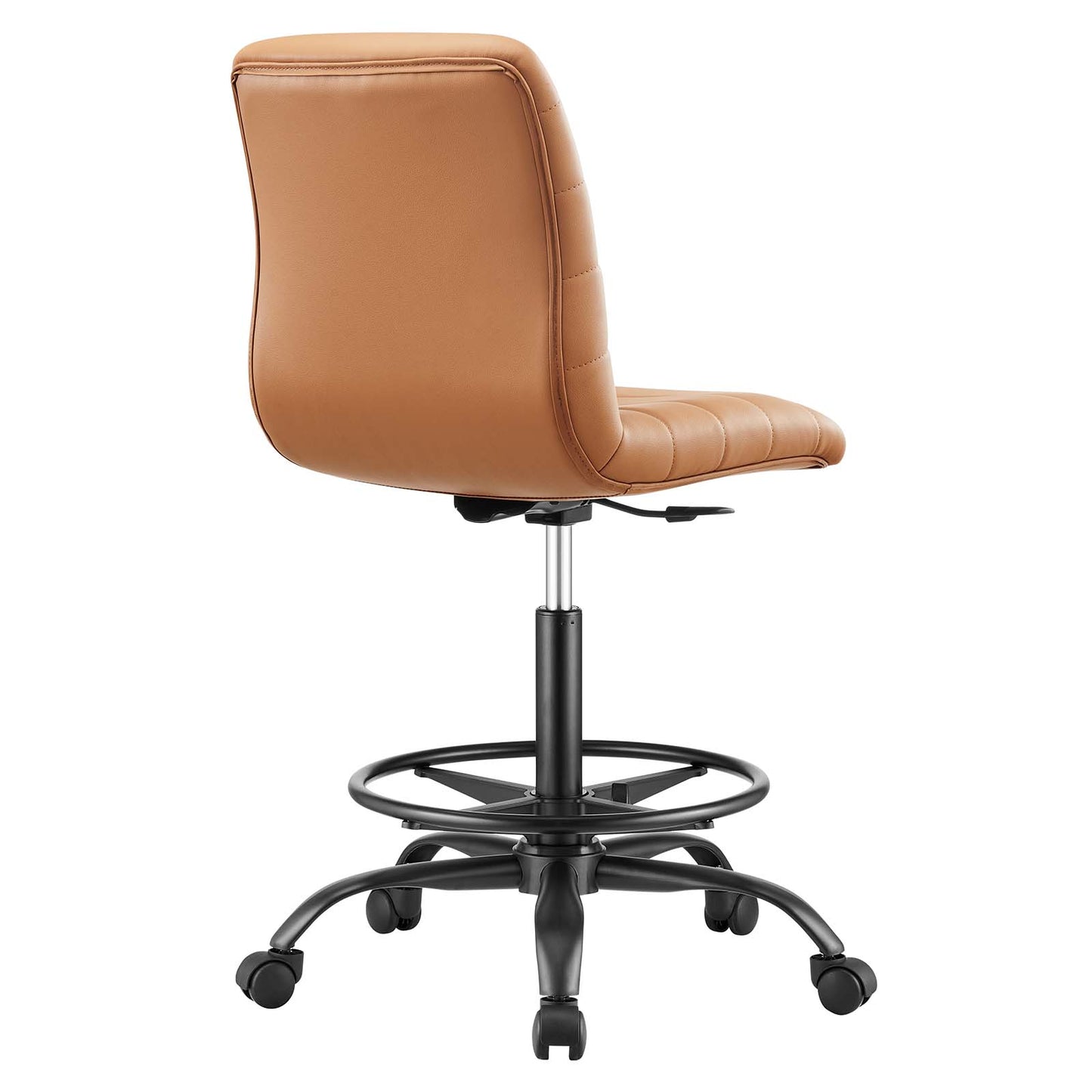 Ripple Armless Vegan Leather Drafting Chair