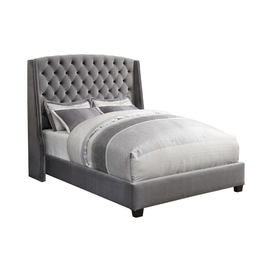 Pissarro Queen Tufted Upholstered Bed Grey