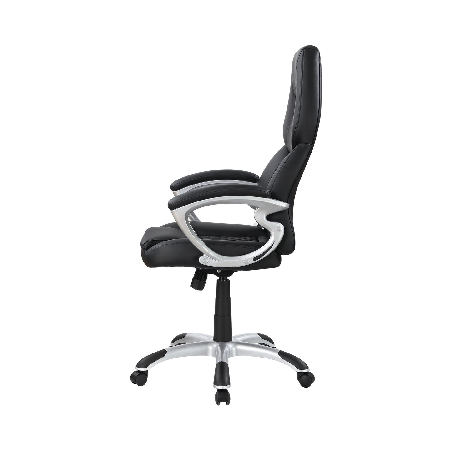 Adjustable Height Office Chair Black and Silver