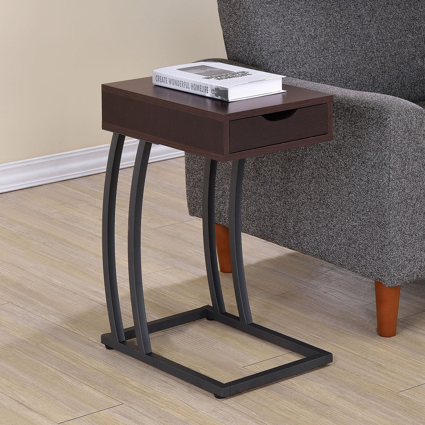 Accent Table with Power Outlet Cappuccino