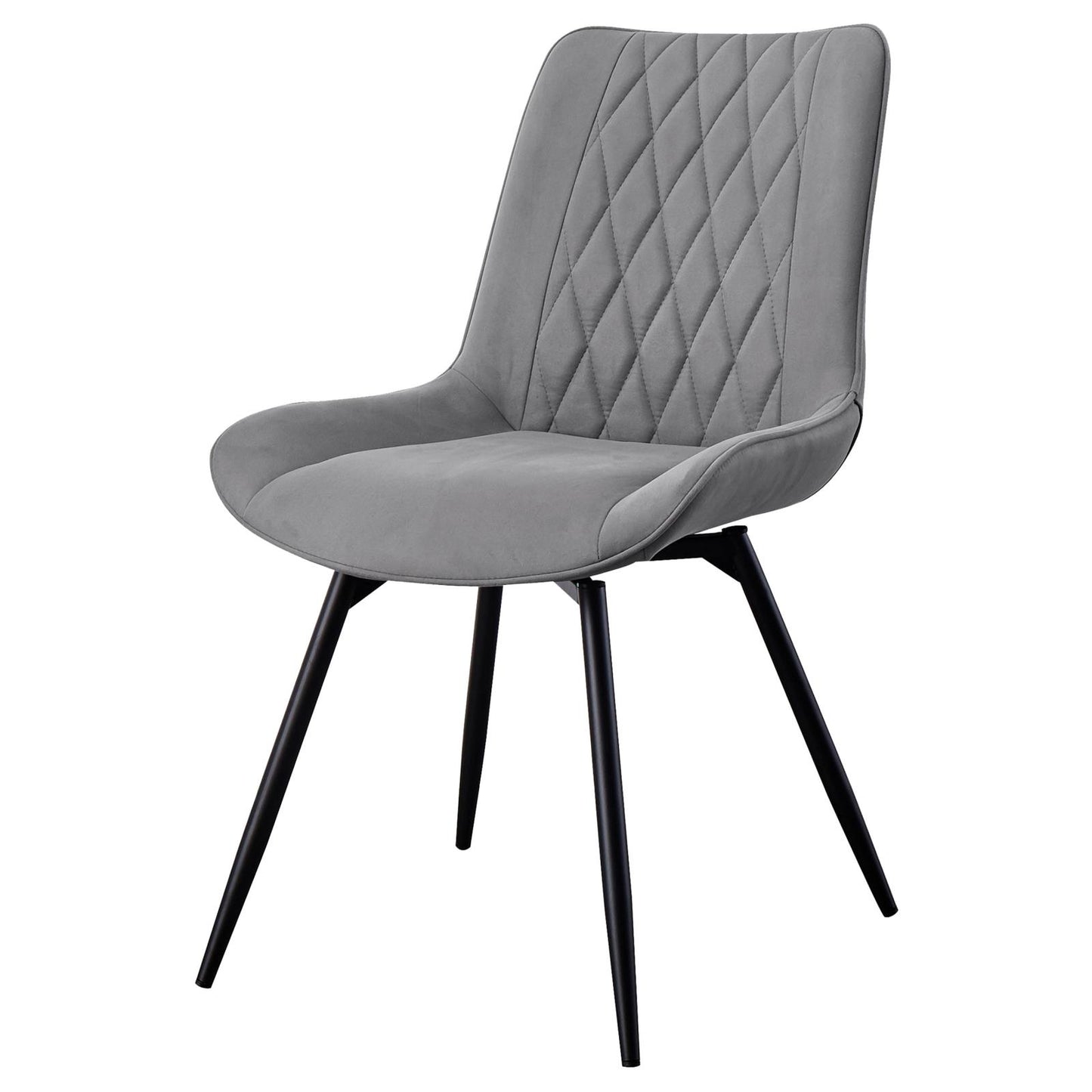 Diggs Upholstered Tufted Swivel Dining Chairs Grey and Gunmetal (Set of 2)