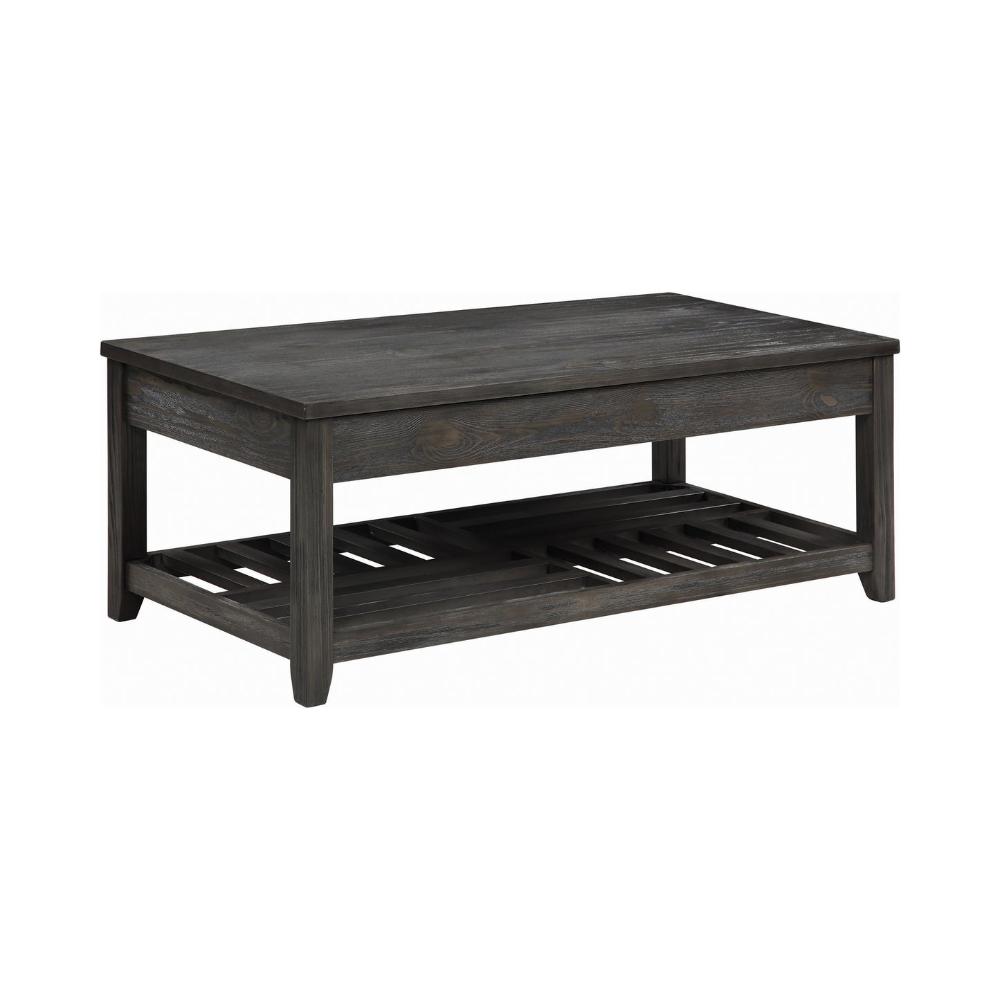 Lift Top Coffee Table with Storage Cavities Grey