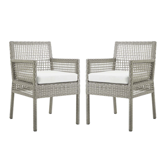 Aura Dining Armchair Outdoor Patio Wicker Rattan Set of 2
