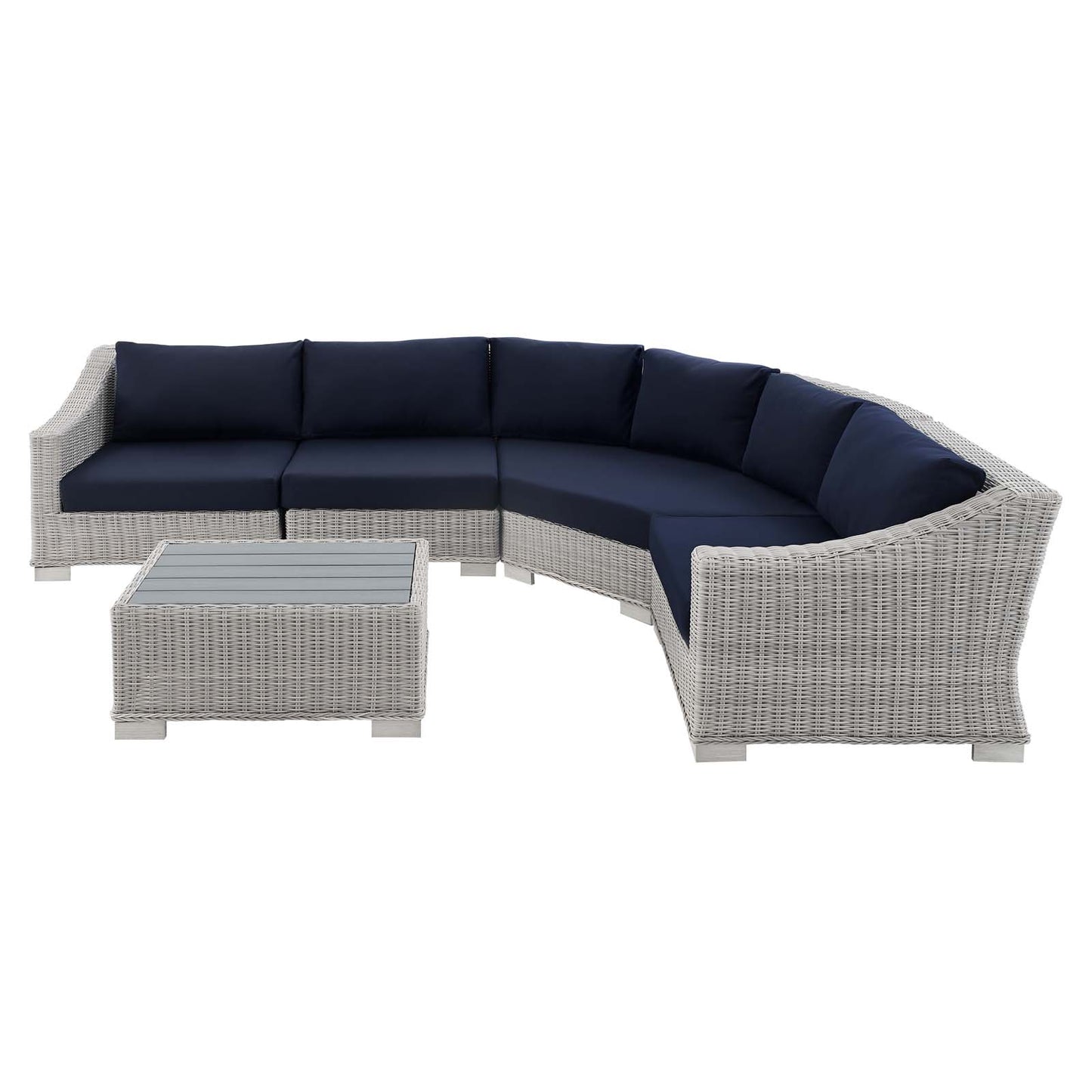 Conway Sunbrella® Outdoor Patio Wicker Rattan 5-Piece Sectional Sofa Set