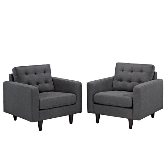 Empress Armchair Upholstered Fabric Set of 2