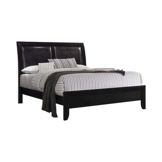 Briana Eastern King Upholstered Panel Bed Black