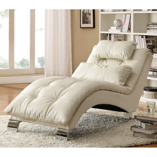 Dilleston Upholstered Chaise White