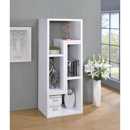 Velma Convertible TV Console and Bookcase White