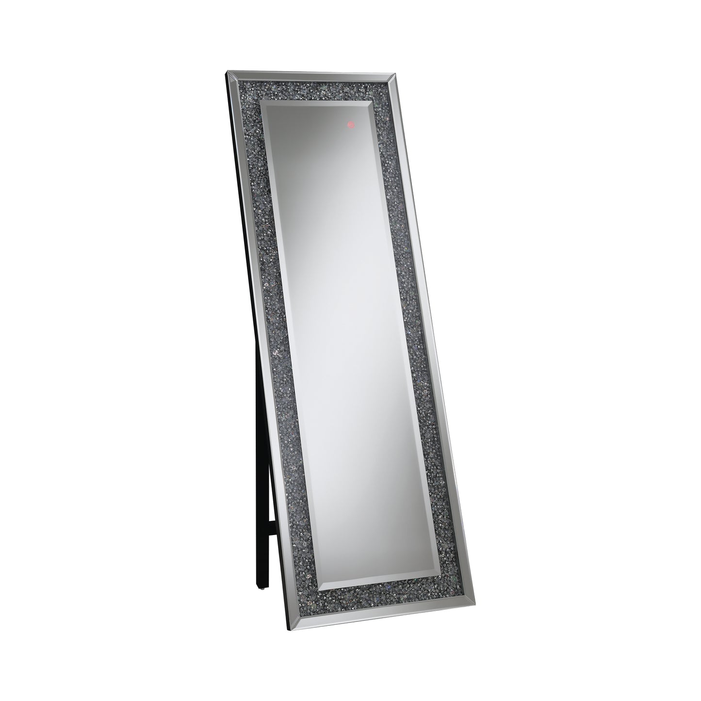 Rectangular Standing Mirror with LED Lighting Silver