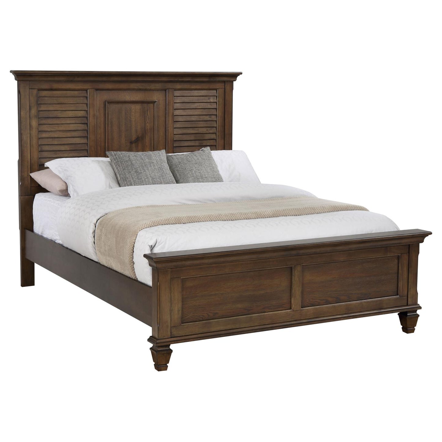 Franco California King Panel Bed Burnished Oak