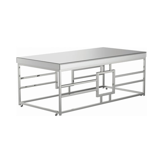 Geometric Frame Rectangular Coffee Table Chrome