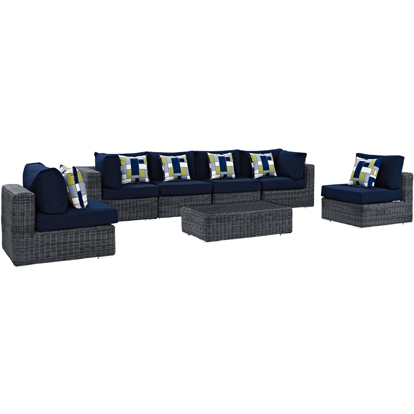 Summon 7 Piece Outdoor Patio Sunbrella® Sectional Set