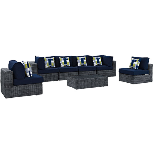 Summon 7 Piece Outdoor Patio Sunbrella® Sectional Set