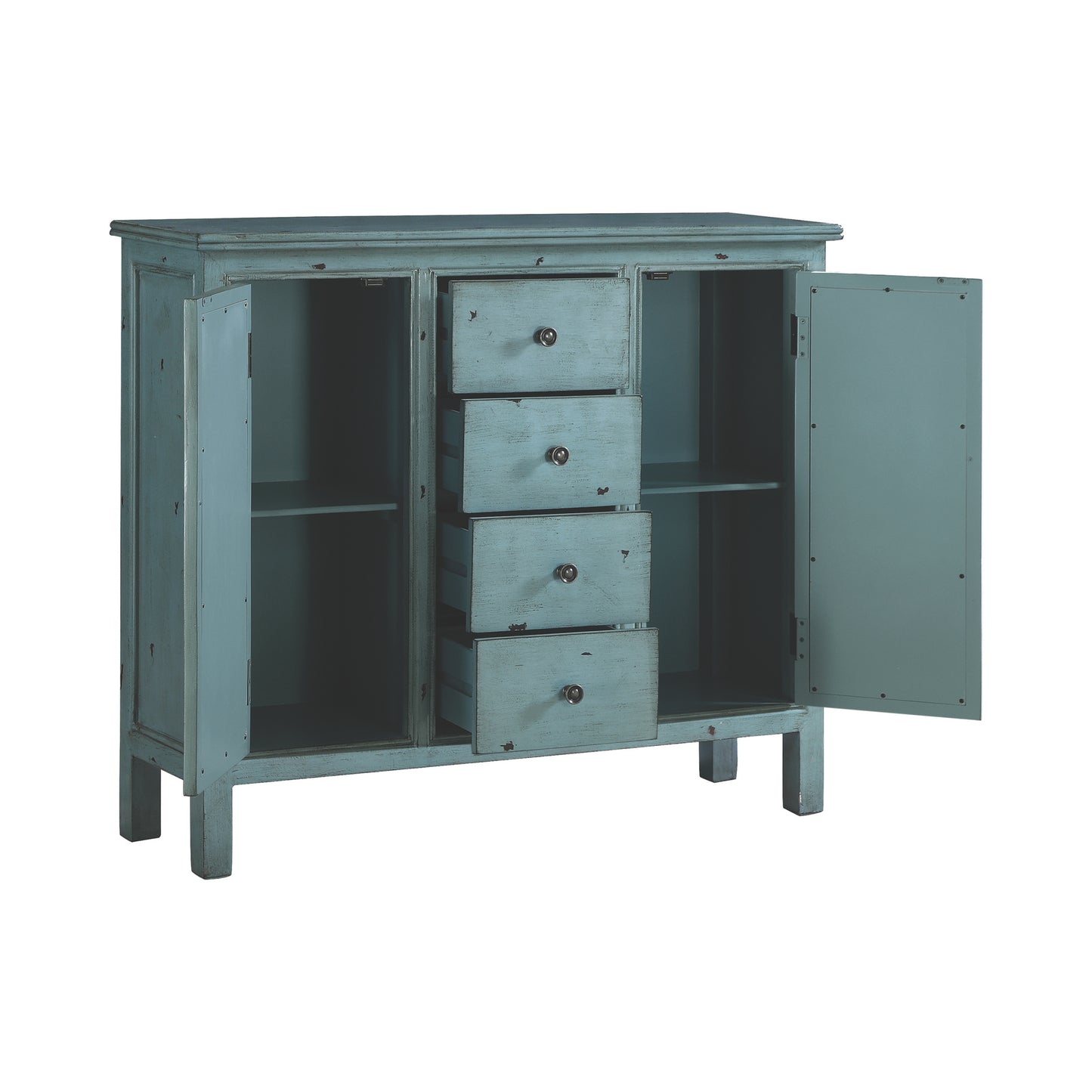 4-drawer Accent Cabinet Antique Blue
