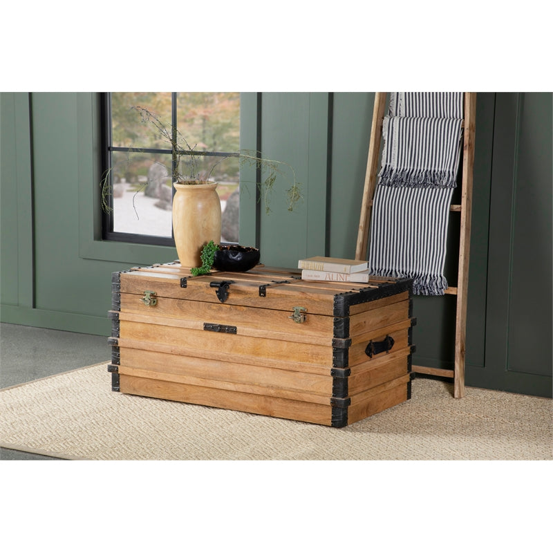 Rectangular Storage Trunk Natural and Black