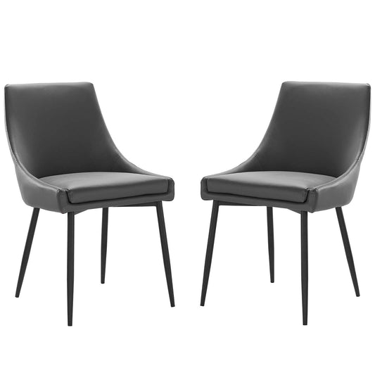 Viscount Vegan Leather Dining Chairs - Set of 2