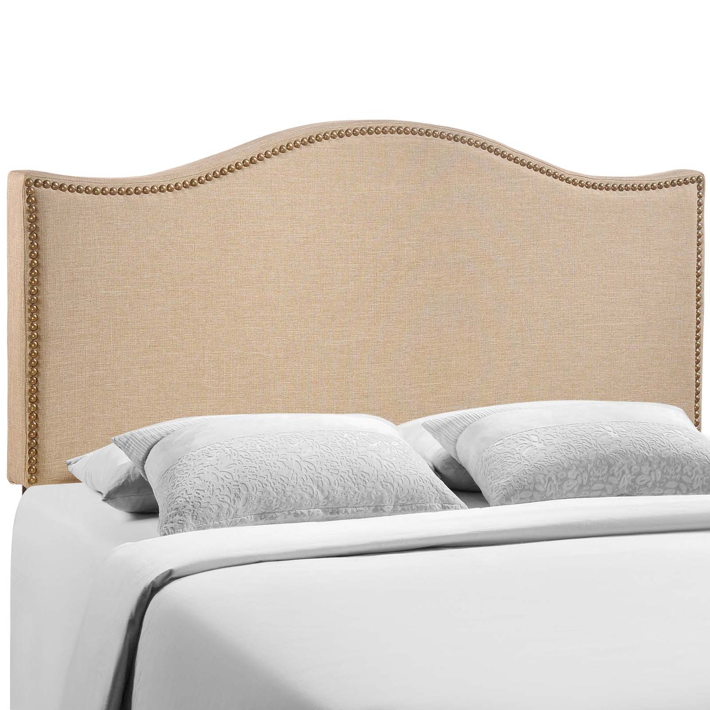 Curl Queen Nailhead Upholstered Headboard