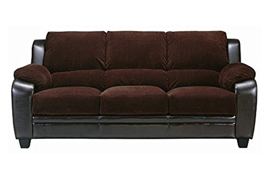 Monika Upholstered Stationary Sofa Chocolate