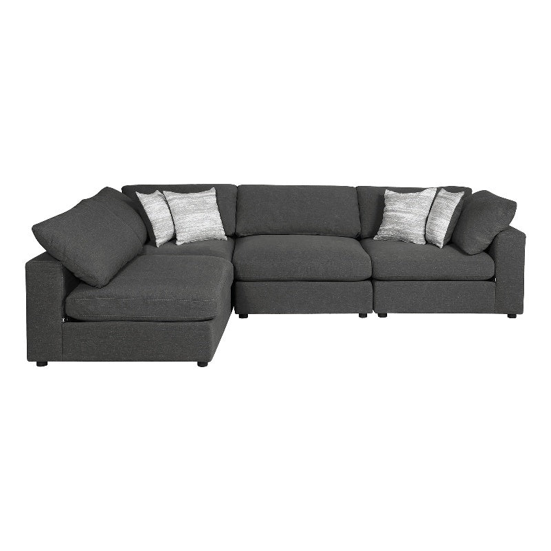 4-piece Upholstered Modular Sectional Charcoal