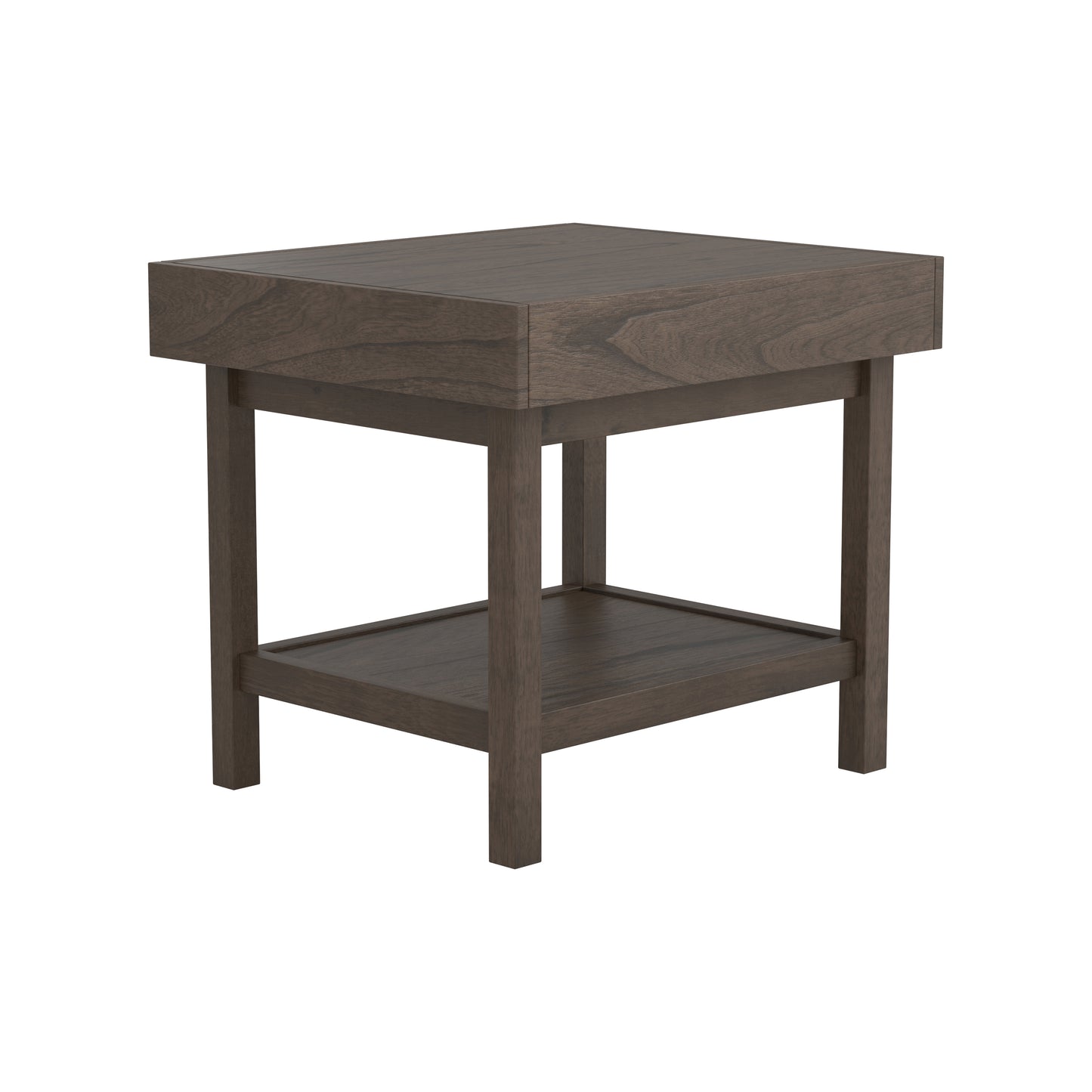 Rectangle End Table with Shelf Wheat Brown