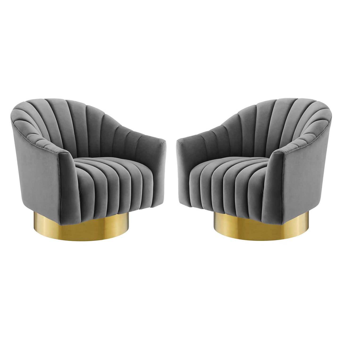 Buoyant Swivel Chair Performance Velvet Set of 2