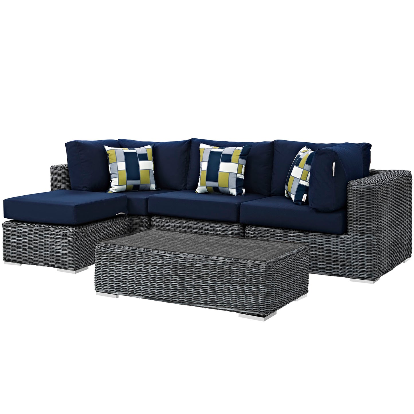 Summon 5 Piece Outdoor Patio Sunbrella® Sectional Set