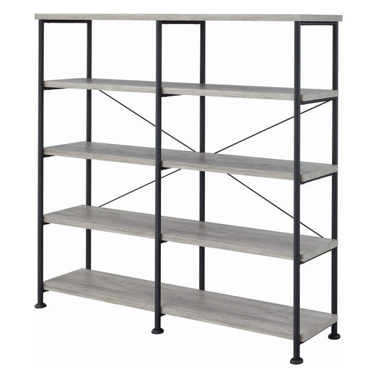 Analiese 4-shelf Open Bookcase Grey Driftwood