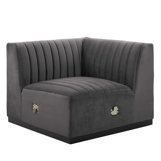 Conjure Channel Tufted Performance Velvet Right Corner Chair