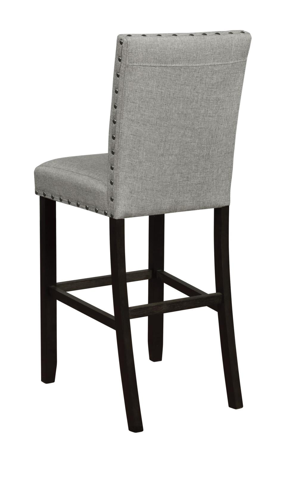 Adlar Solid Back Upholstered Bar Stools Grey and Antique Noir (Set of 2)