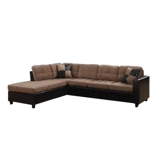 Mallory Upholstered Sectional Tan and Dark Brown