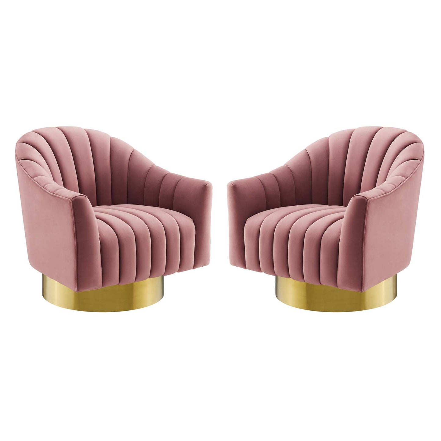 Buoyant Swivel Chair Performance Velvet Set of 2