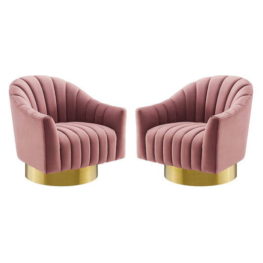 Buoyant Swivel Chair Performance Velvet Set of 2