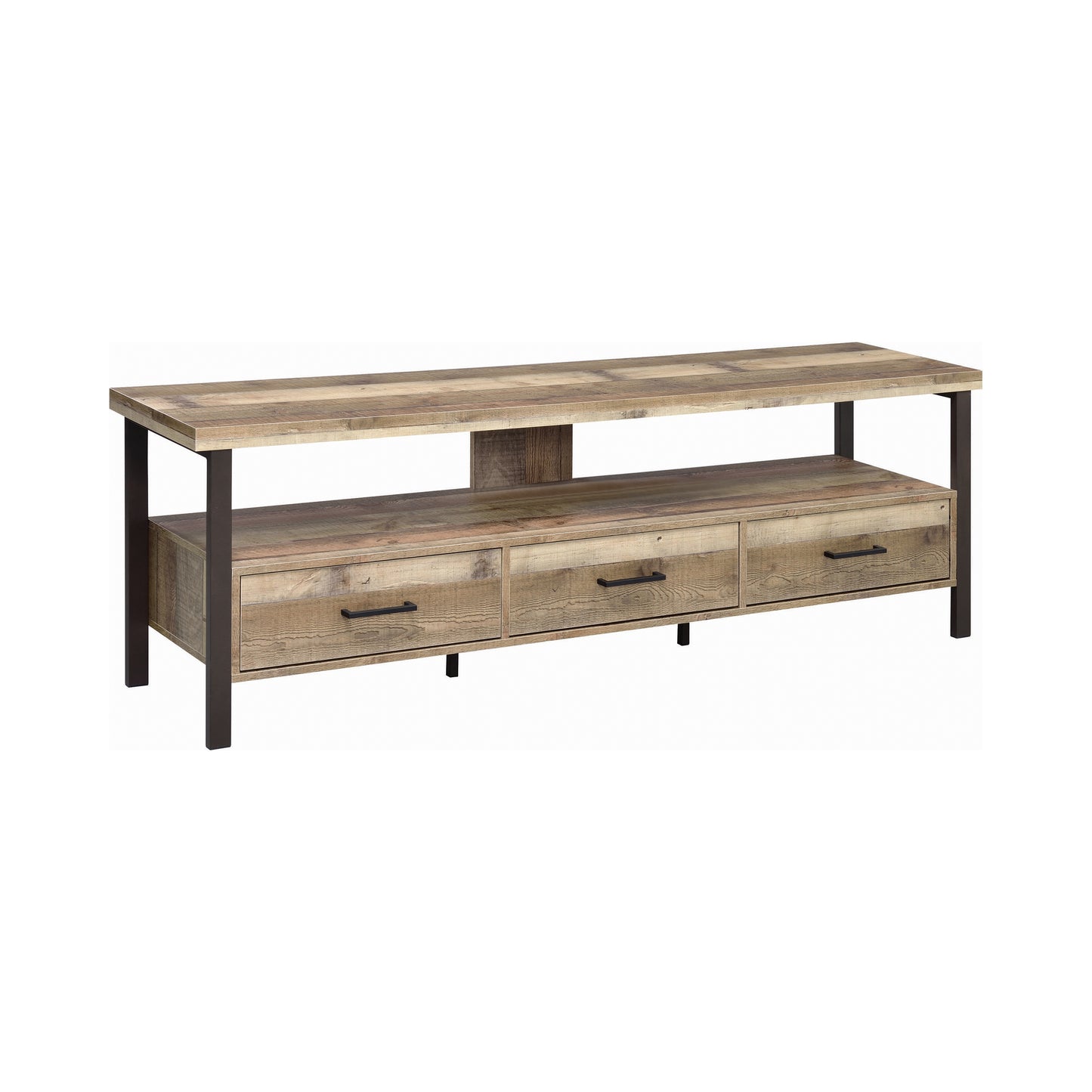 71" 3-drawer TV Console Weathered Pine