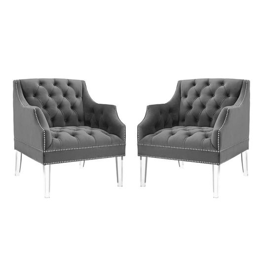 Proverbial Armchair Performance Velvet Set of 2